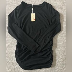 Black Long Sleeve Maternity Top